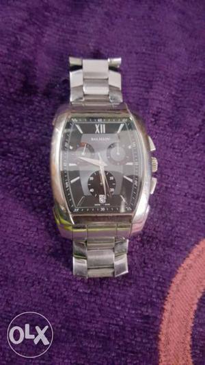BALMAN Rectangular Silver Chronograph Watch With Link Strap