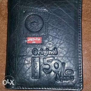 Black Leather Levis Long Wallet