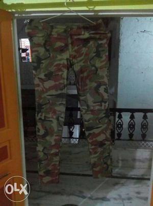 Brown And Green Camouflage Pants- army style