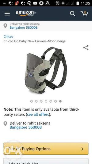 Chicco go baby carrier. Used 10 times only.