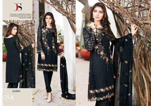 New catalog dress material with embroidery and