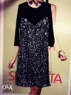One piece Women's Black With Shining Design Dress size M