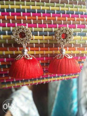 Pair Of Red And Gold Jumpkins Earrings