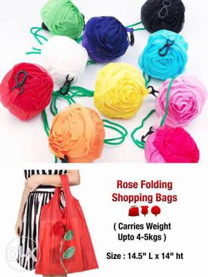 Rose Folding Shopping Bags