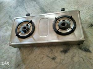 Stainless Steel And Black 2-burner Cooktop