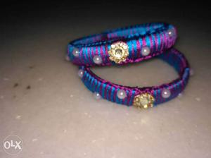 Thread bangles with beads