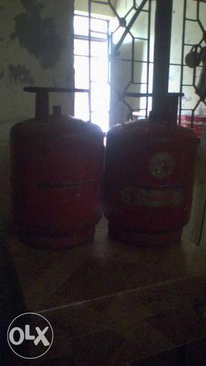 Two Red Propane Tanks