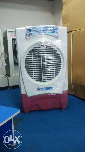 White And Maroon Portable Air Cooler brand new Alfa