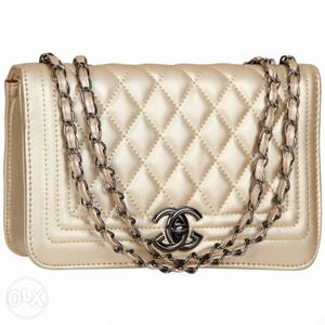 White Chanel Quilted Leather Crossbody Bag