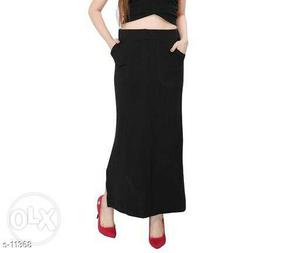 Women's Black Skirt And Red Heeled Sandals