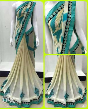 Women's Teal And Brown Floral Ghagra Choli