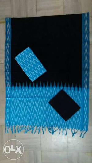 Black And Blue Fringe Textile