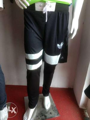 Black And White Adidas Track Pants