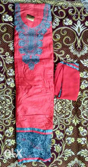 Blue Floral Red Traditional Dress