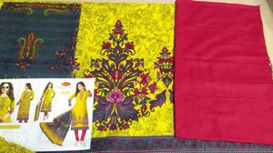 Blue, Yellow, And red salwar
