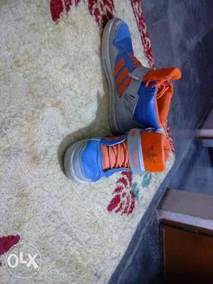 Blue-gray-orange Adidas High Top Shoes