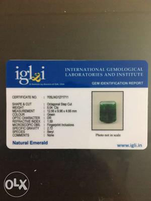 Emerald (Panna) 5.6 Ratti natural original top quality lab