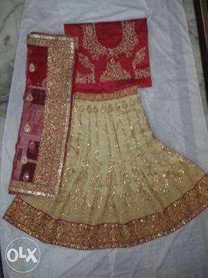 New brand Wedding bridal choli suit, golden &