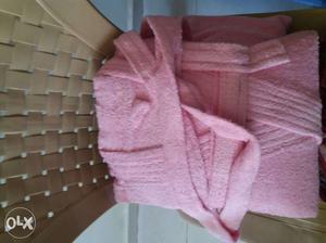 Pink Bathrobe for both men and women - 2pcs - Unused