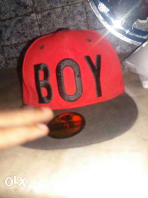 Red And Gray Boy Snapback Cap