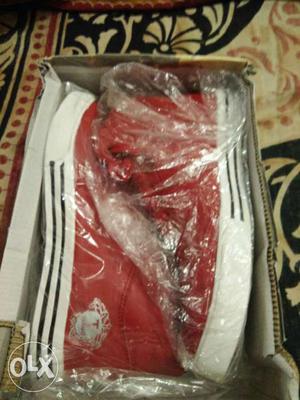 Red High Top Sneakers In Box