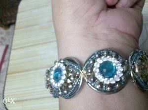 Silver And Blue Bracelet