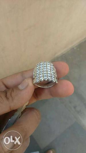 Silver ring pure cz costly branded 35 stones..its