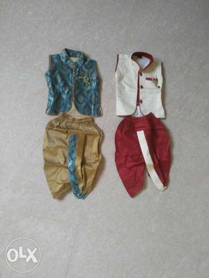 Toddler's Red-and-white With Blue-and-brown Shirt And Pants