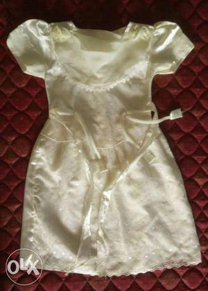 White Sleeves Dress for 7yr old