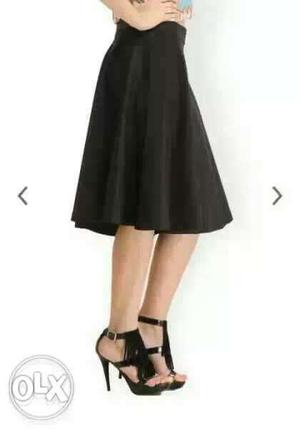 Women's Black Pleated Skirt