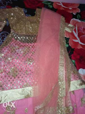 Women's Pink And Silver Traditional Dress