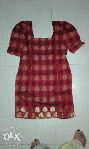 Women's Red, Black And Gold Dress