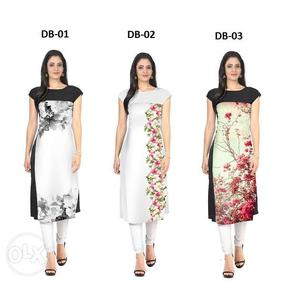 Women's Three Colored Floral Dresses