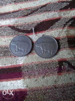 2 Round Silver Coins