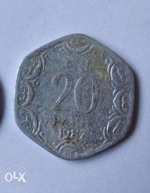 20 Paise Silver Coin