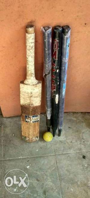 Bat, new wickets and ball..all in good condition