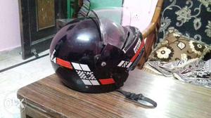 Black, White And Red Full Face Helmet