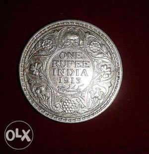 British India Silver 1 Rupee Coin