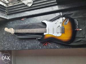 Brown And White Stratocaster Guitar mint condition