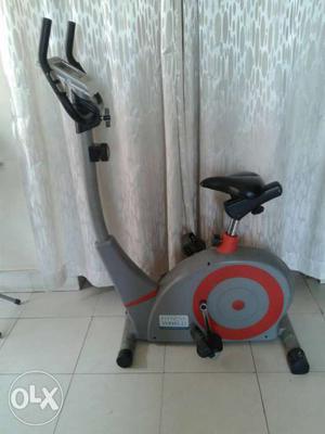 Grey, Red And Black Stationary Bike