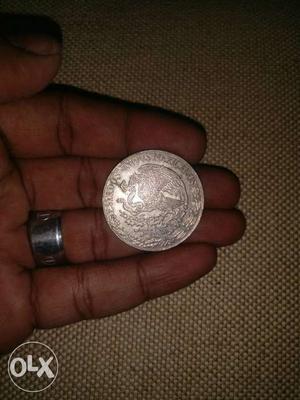 Mexican Round Old Silver Coin