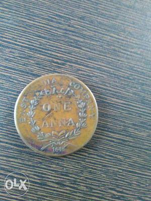 One Anna old coin in ..