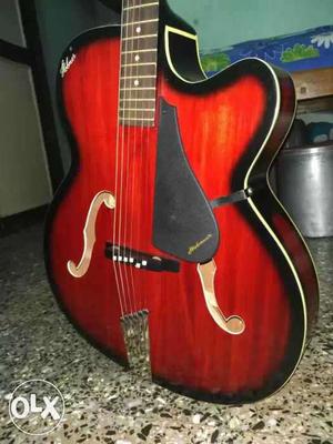 Red And Black Hallow Guitar
