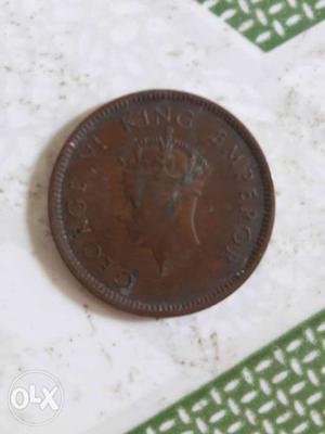 Round Bronze George Vi King Emperor Coin