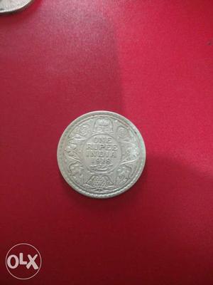 Rupee 1 Silver Coin Of  Of GEORGE V KING &