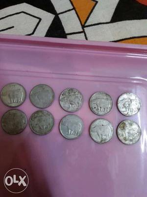 Ten Silver 25 Indian Paise
