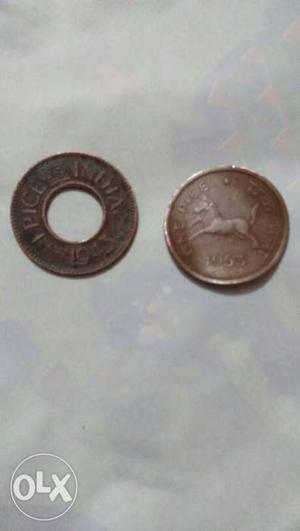 Two old coins  and 