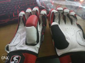 White And Red Leather Gloves 5 days old