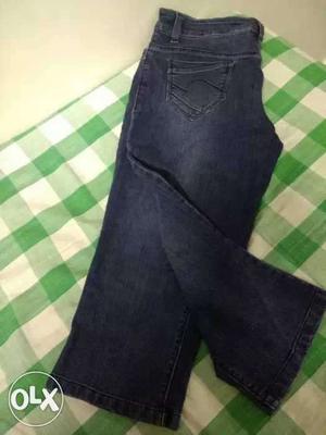 3/4 Jeans Size-36, Dark Blue colour