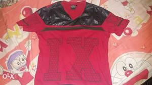 Black And Red V Neck Shirt